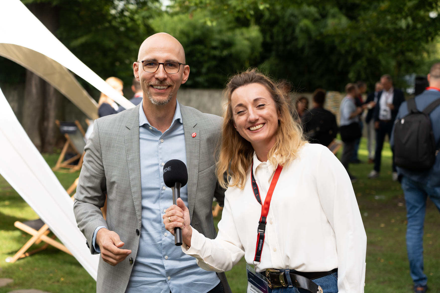 Aleksandra_Dramska-Manterys__Business_Development_Manager_at_Ailleron__conducts_an_interview_during_2nd_Ailleron_Innovation_Forum_2024_fintech_conference