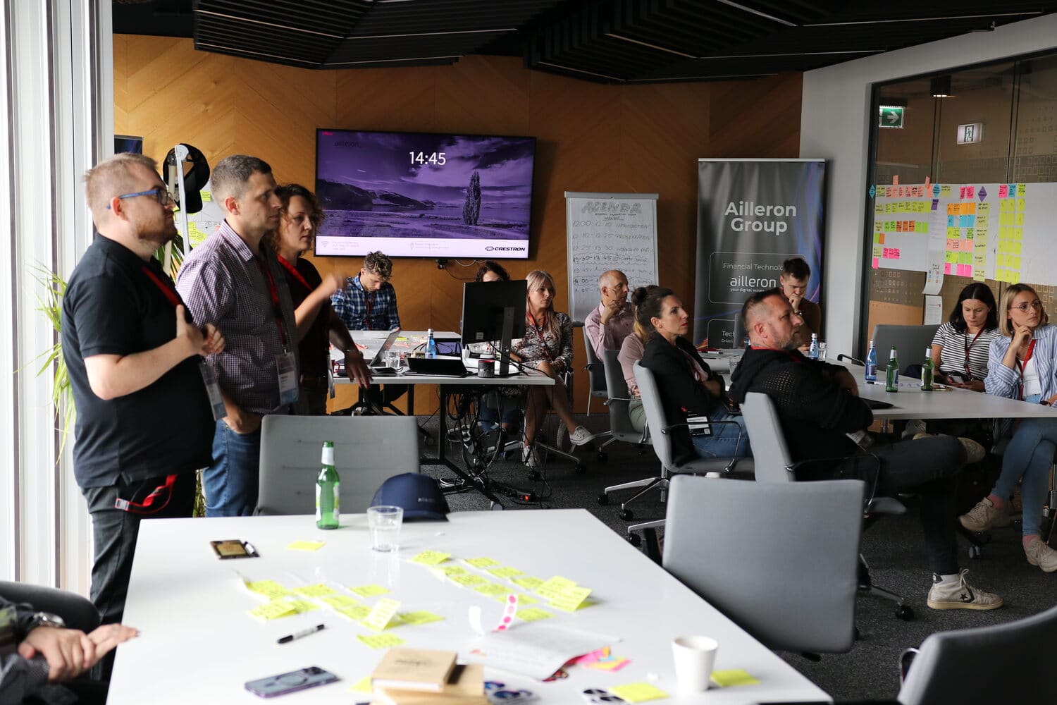 Patrycja_Leszek-Królikowska__Michał_Walerowski_and_Jakub_Porzycki_at_the_Workshop_Day_during_2nd_Ailleron_Innovation_Forum_2024_fintech_conference